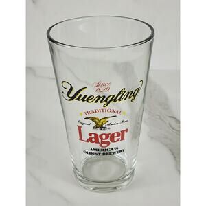 Yuengling Traditional Original Amber Beer Lager 16oz Pint Beer Clear Glass 6"